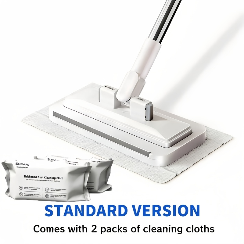 TEMU Sopami Lazy Mop Set, With 2 Packs Cleaning Cloths, Dry And Wet Dual Use, Cloth Removal, No Hand Wash, Use For Kitchen, Bedroom, Bathroom, Living