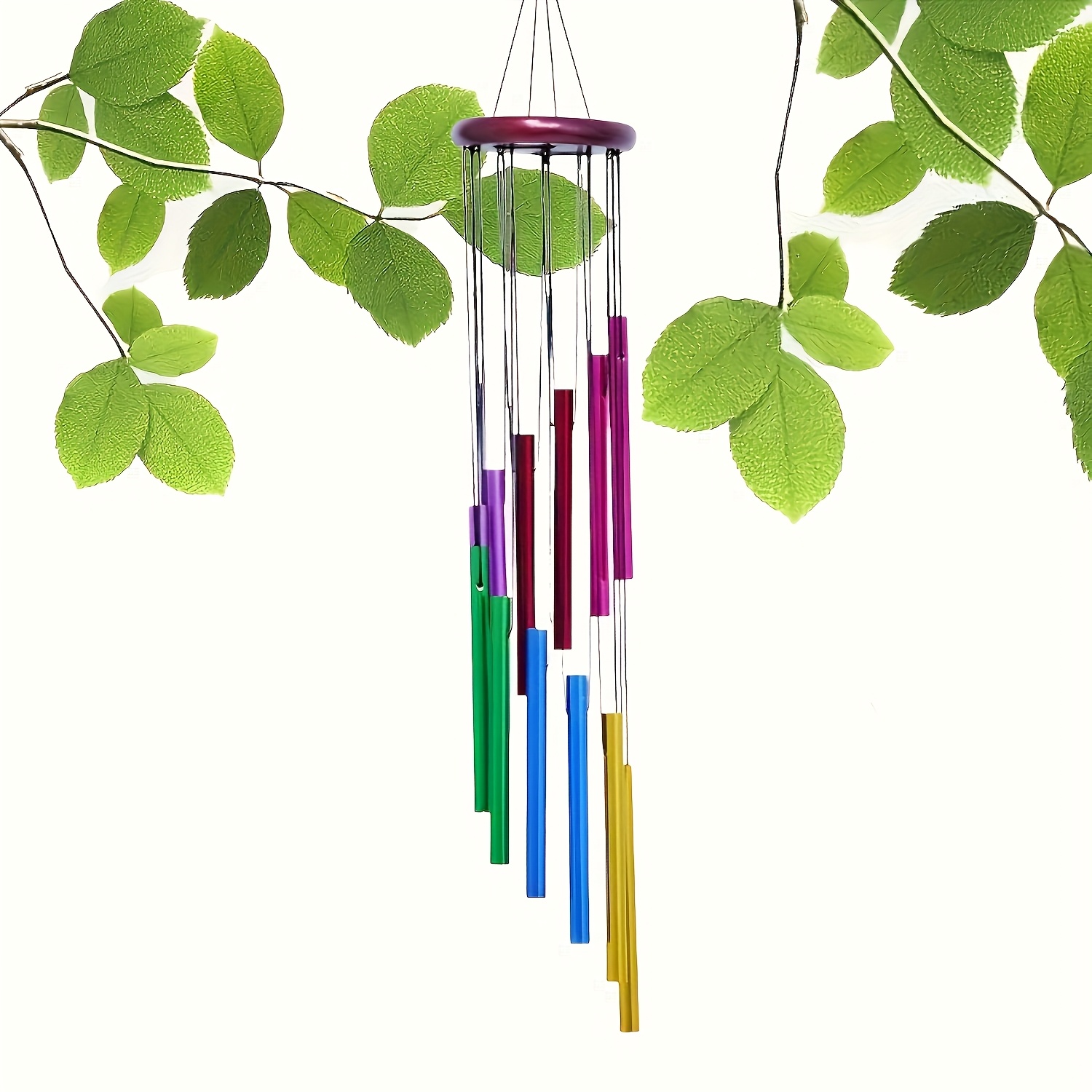 E-shop 1 Satz Bunter Windspiele für Draußen mit 12 Aluminiumrohren zur Dekoration von Garten, Terrasse, Balkon und Zuhause - Kein Erforderlich