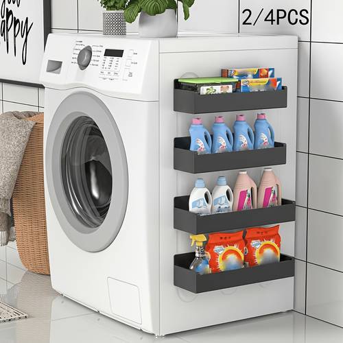 2 4 movable metal refrigerator magnetic storage rack multi purpose kitchen bathroom storage saving multi functional organizer simple