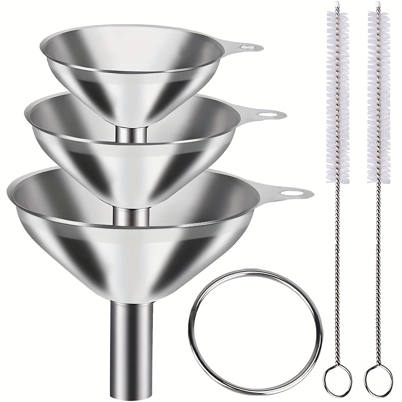 TEMU Ensemble de 3 entonnoirs en acier inoxydable, mini de cuisine distributeur multi-