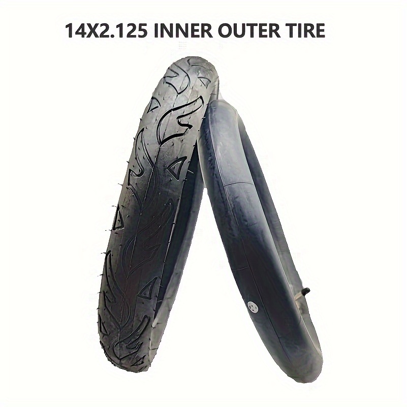 

14x2.125 Scooter Tire And Inner Tube Set - 4-ply Synthetic Rubber Off-road Motorcycles E-bike Replacement Tires, Compatible With Gas And Electric Scooters