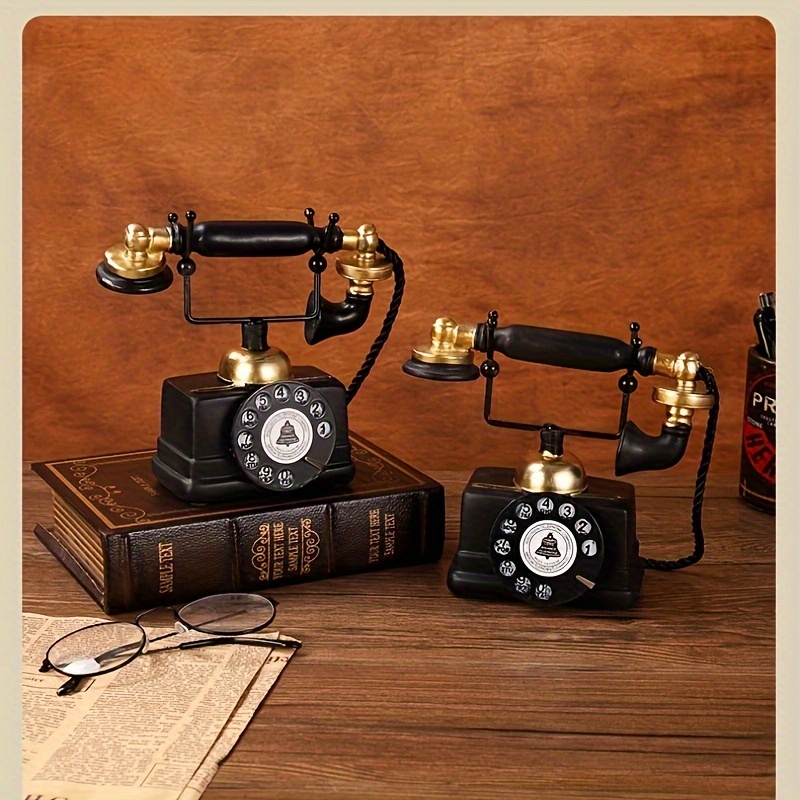 

1pc Vintage American Telephone Model, Home Living Room Desktop Decoration, Bar Cabinet Countertop Ornament, Nostalgic Telephone Photography Props