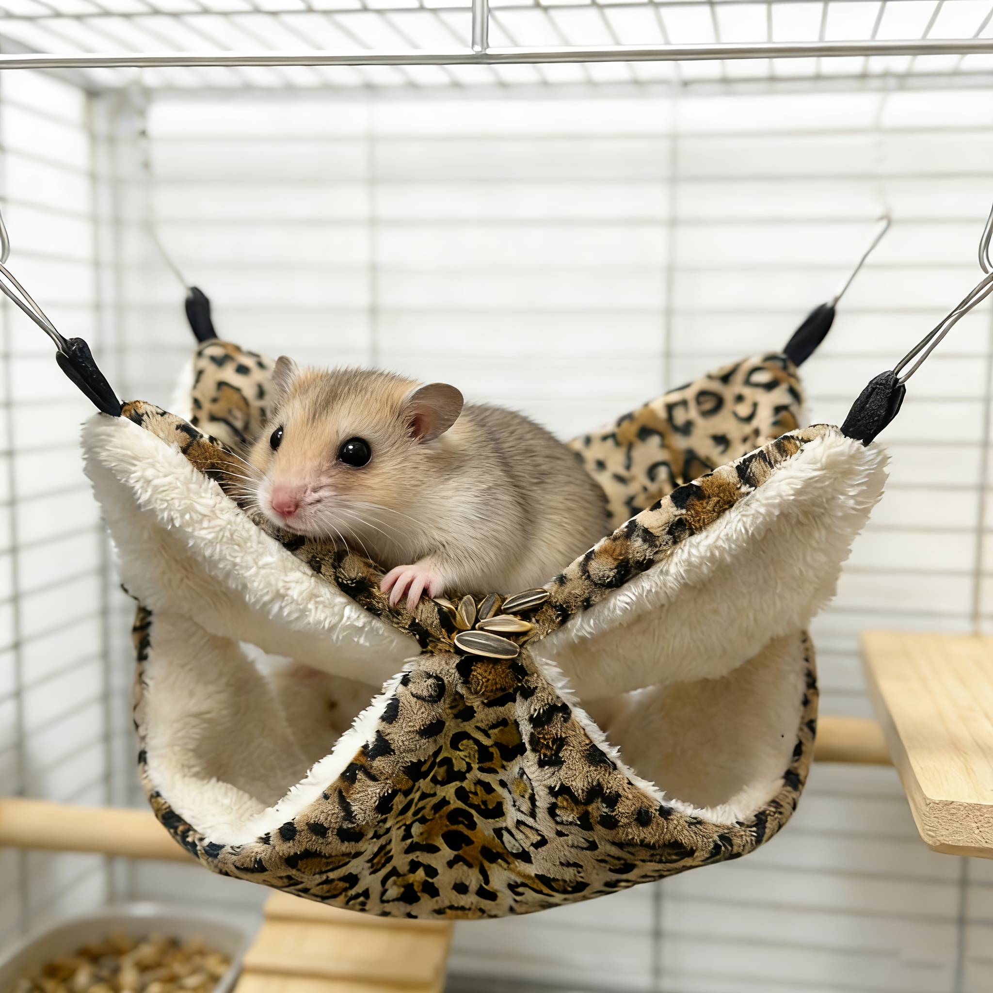 TEMU Nid sac de couchage suspendu pour de compagnie , hamac suspendu pour hamster, nid de couchage fleur pour rat, cachette pour cochon d'Inde