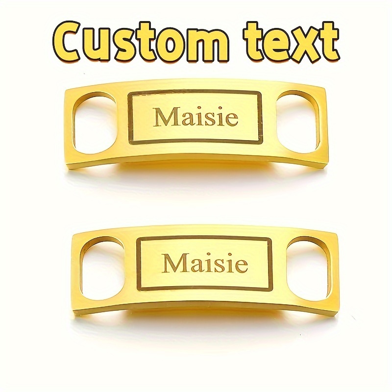 Pair of Personalized Metal Shoe Lace Tags Custom Engraved Name, Yellow  Durable Shoe Accessories for Athletes, Sports Teams, Gifts, Shoe Laces for  - Main Image