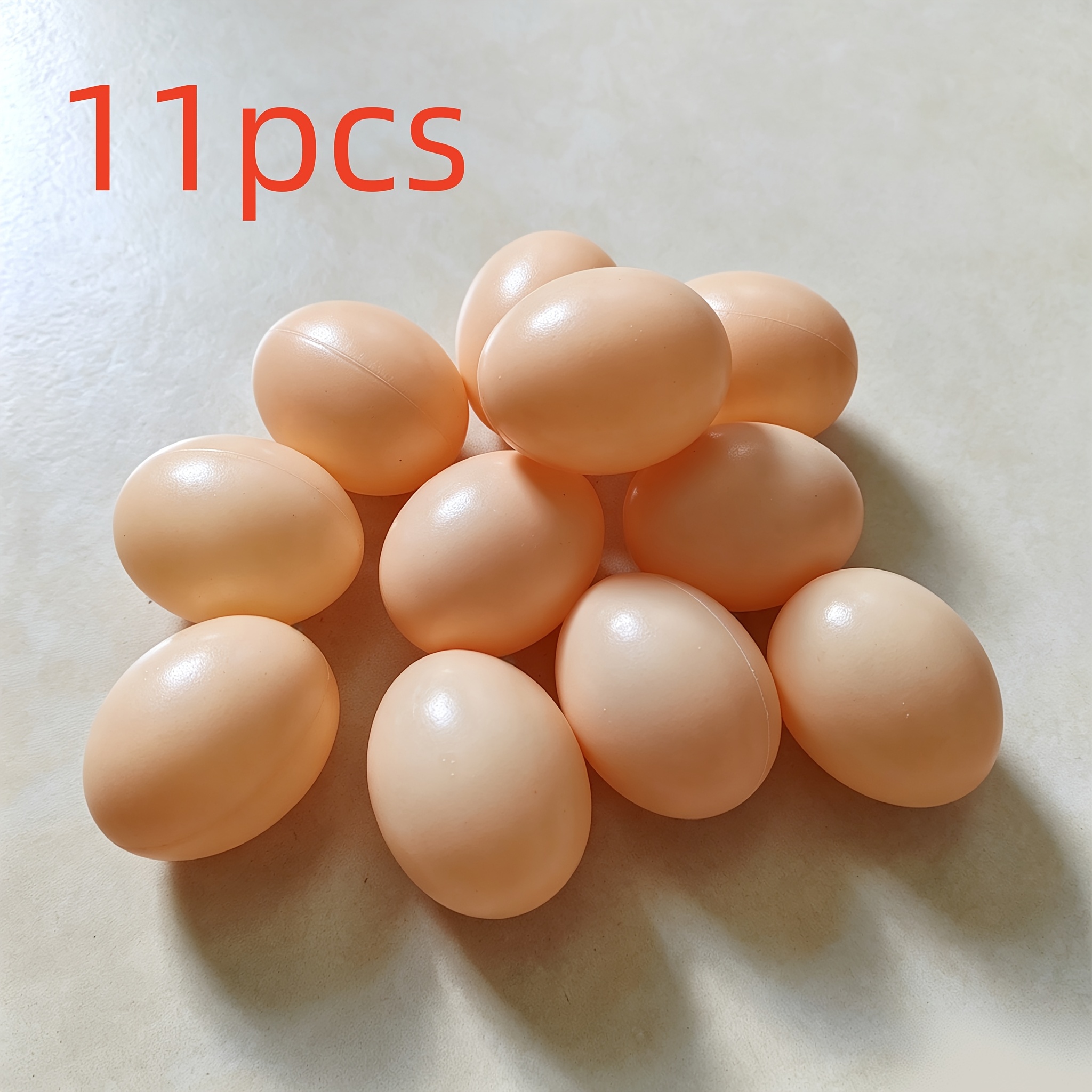 TEMU 11pcs Fun Fake Eggs - Safe And Durable Breeding Tools, Realistically Designed Without Requiring Electricity, Easy To Operate. Suitable For