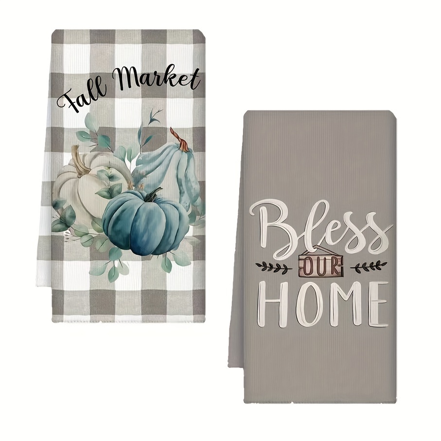 

2pcs, Fall & Kitchen Towels, - Dish Towels, Towels, Thanksgiving Tea Towels, Cleaning Supplies