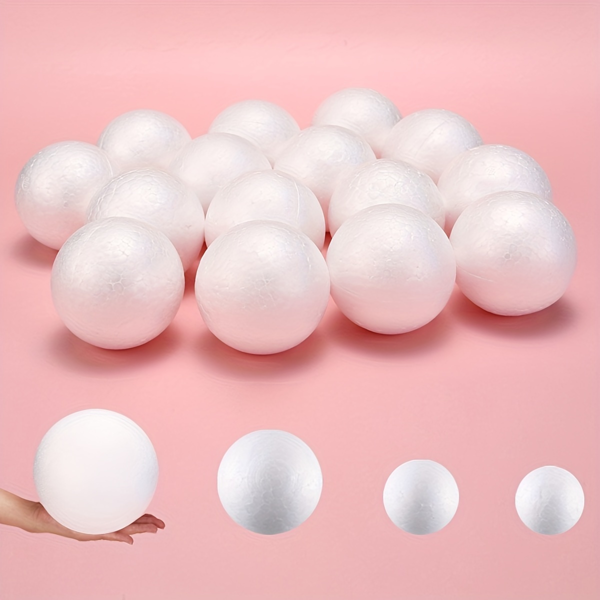 

120 Pcs Smooth Polystyrene Foam Balls In White - Perfect For Diy Art, Crafts, And Home Decorating