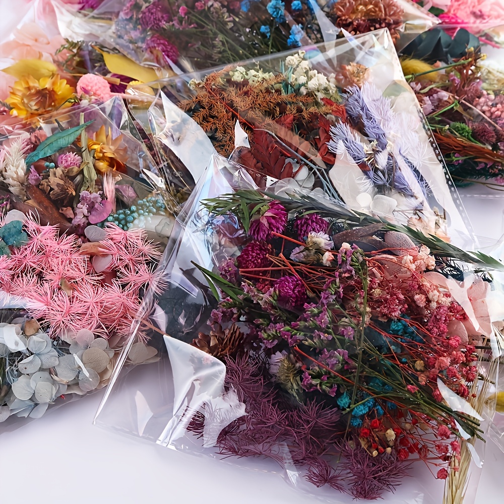 

1 Package Natural Flower Mixed Dried Flower Fake Flower Simulation Flower Handmade Diy Group Fan Picture Frame Flower Stickers Drop Glue Floating Flower Material