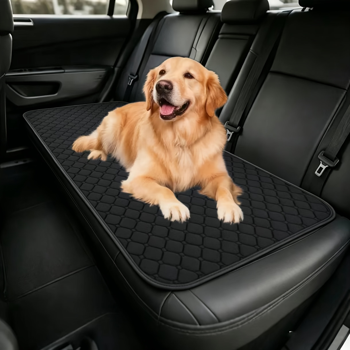 TEMU 1pc Car Rear Pet Cushion, Pet Travel Accessory, Washable, Pet Car Seat Cover, Rear Seat Protector, Suitable For Car Models, Durable Polyester