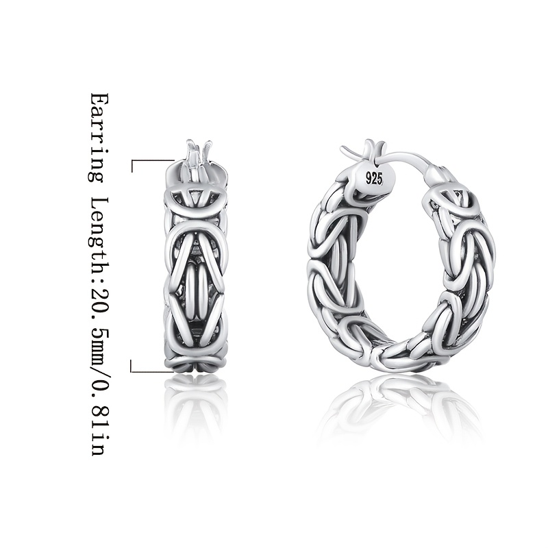 Image of 925 Silver Women's Woven Grass Rope Earrings High-end Luxury Women's Jewelry Elegant Sexy Fashion Trend Christmas Valentine's Day Holiday Gift Birthday Gift Free Exquisite Packaging Gift Box
