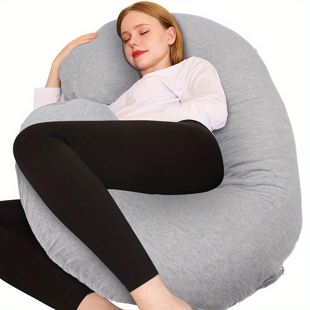 Full Body Pregnancy Pillow for Women Maternity Bed Pillow with  Removable Jersey Cover, for Back, Belly Lower Back Cushion, Full-
