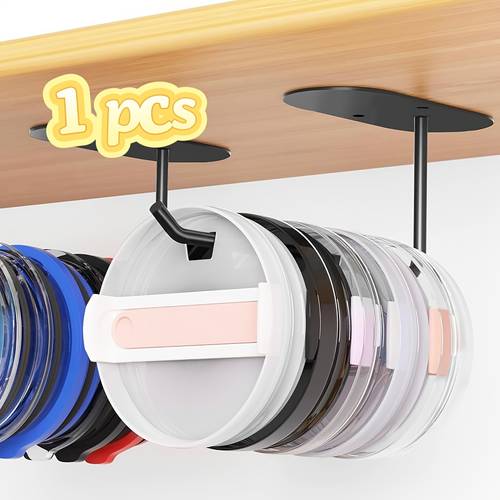 1pc stainless steel organizer space saving under cabinet cup lid holder with modern easy design detachable flip cup organizer gift