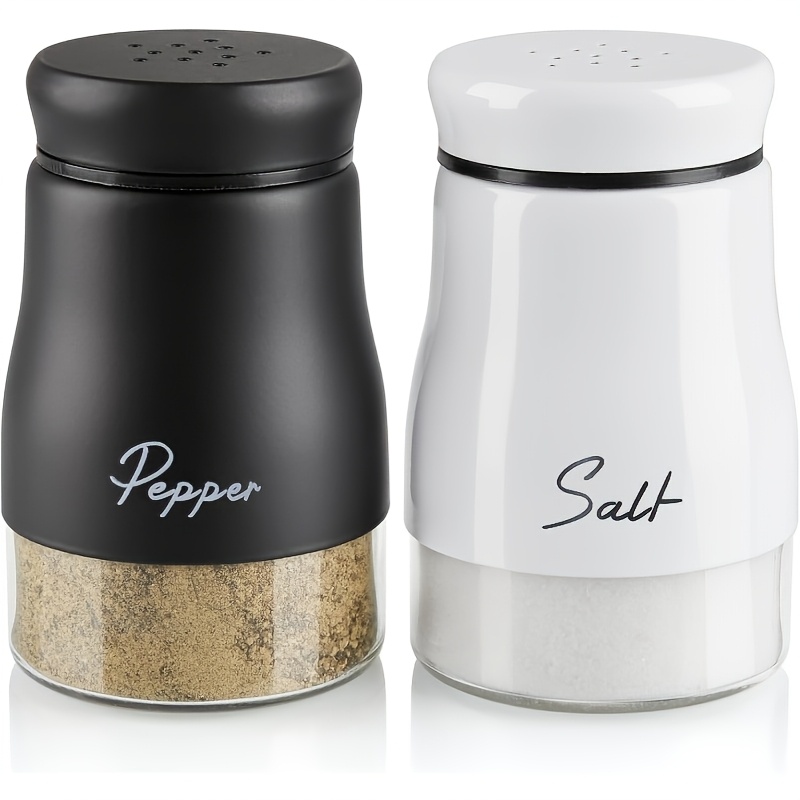Image of 2pcs Salt And Pepper Shakers, 5 Ounce Salt And Pepper Dispenser With , Cute Salt And Pepper Shakers For Modern Home Kitchen Decor, Easy Filling