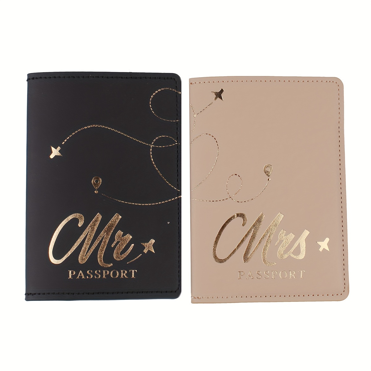 

2pcs Stylish And Lightweight Passport Wallet, For Flight Back To School, Pu Leather Simple Stylish Solid Color Student Women Men Couple Wedding Engagement Vacation Passport Holder
