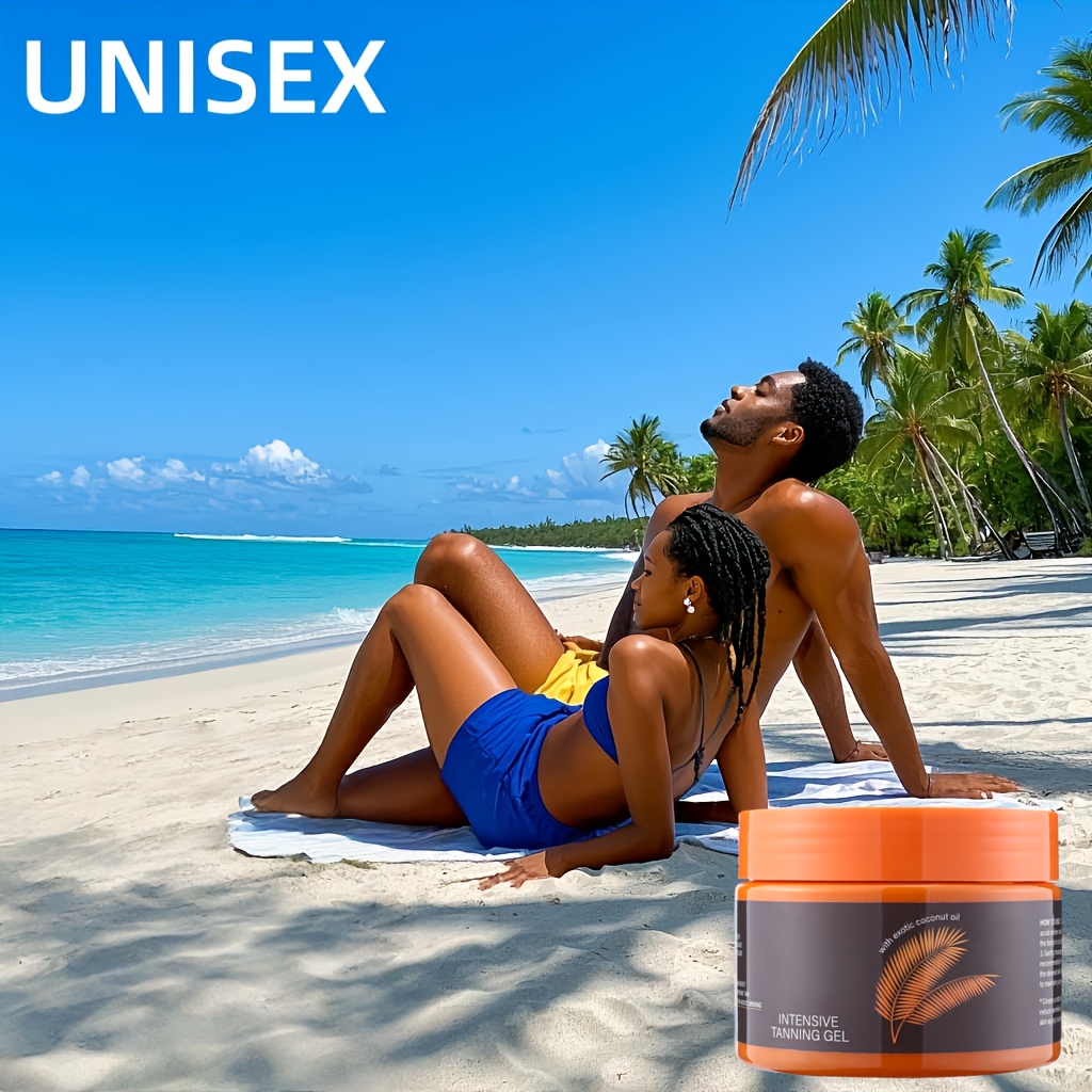 Luxurious Soft Brown Tanning Gel, Body Bronzer, Natural Sunless Tanner, with Cocoa Butter, Walnut Oil And Olive Oil, Carrot Seed, Suitable for All Skin Types, Rich in Gentle Tanning Factors, Helps Skin Quickly Present a Natural Bronze Color