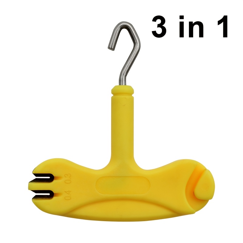 TEMU 1pc, 3-in-1 Carp Fishing Rigging Tool - Line Puller, Stripper & Shrink Tube Former, Multifunctional Carp Tackle Accessory For Tightening Knots,