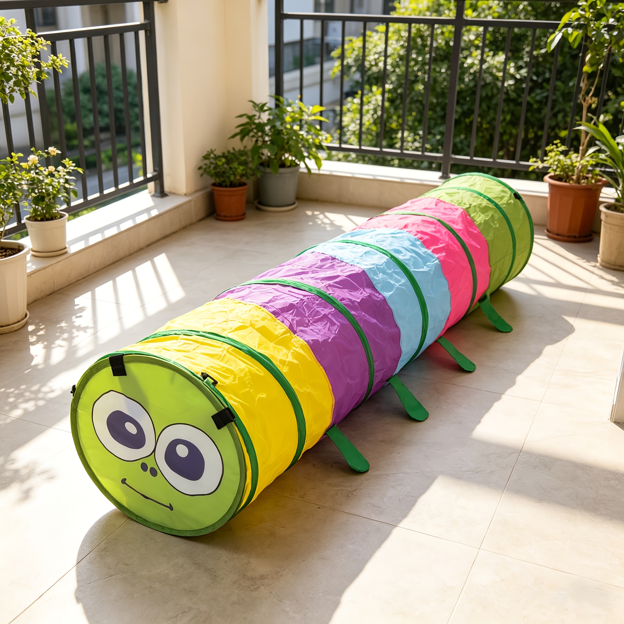 Image of Kids For Caterpillar Crawl Tunnel, Indoor Outdoor Pop Up Play Tunnel For Toddlers, Easy Setup Foldable Play Toy For Babies & Kids, Ideal For