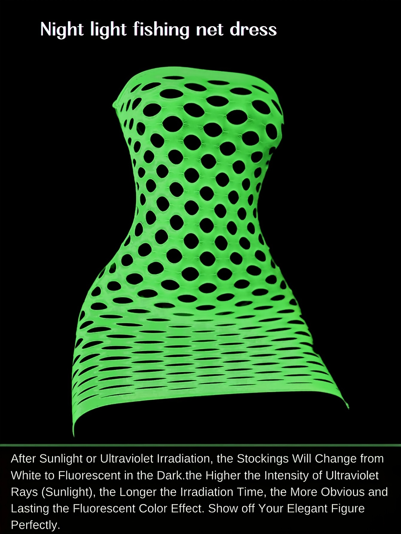 1pc glow in dark fishnet dress fishnet bodysuit plus size - Temu