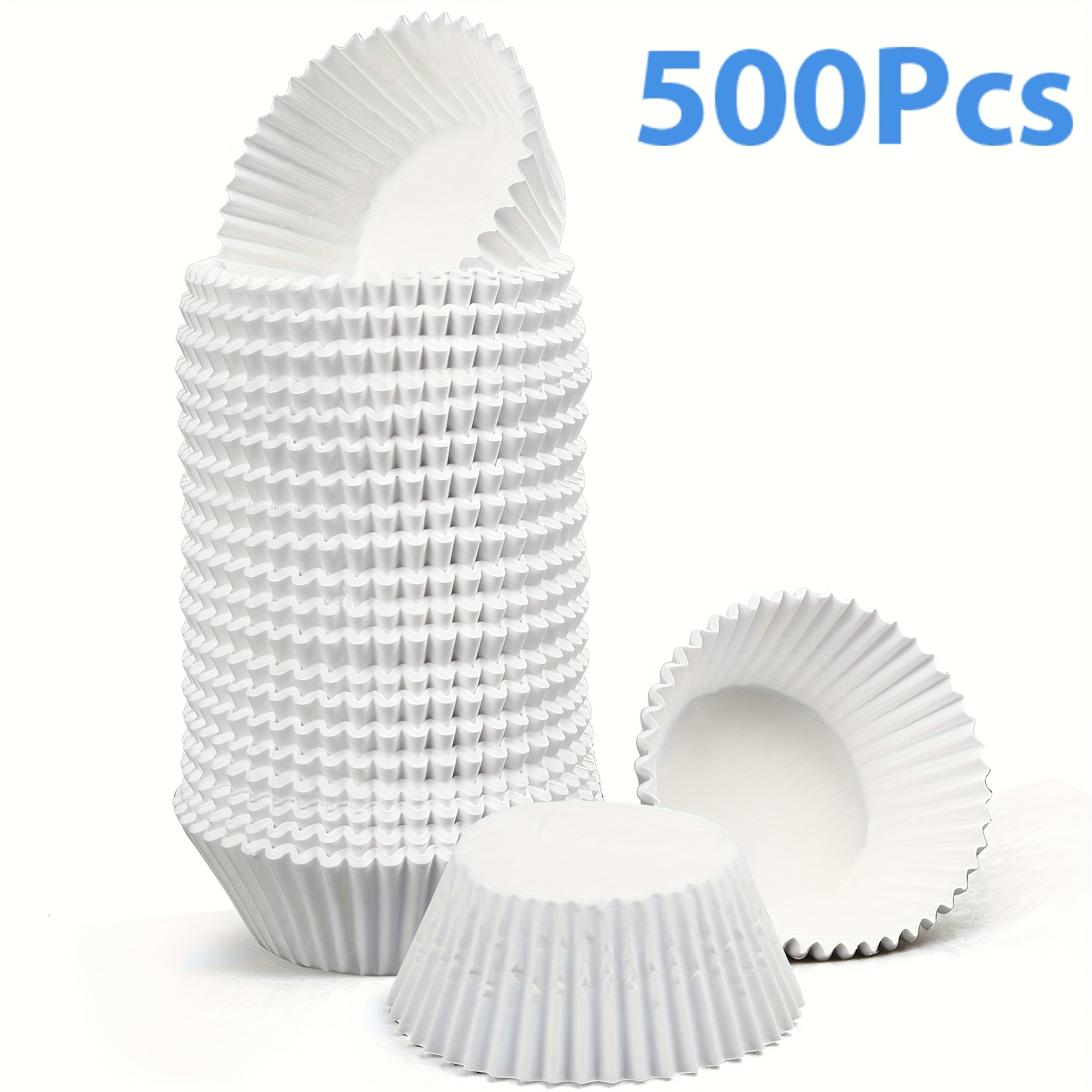 

500pcs Bulk White Cupcake Liners, Standard Size/mini Size Paper Baking Cups, Greaseproof Muffin Liners, No Smell, Small Cupcake Wrappers