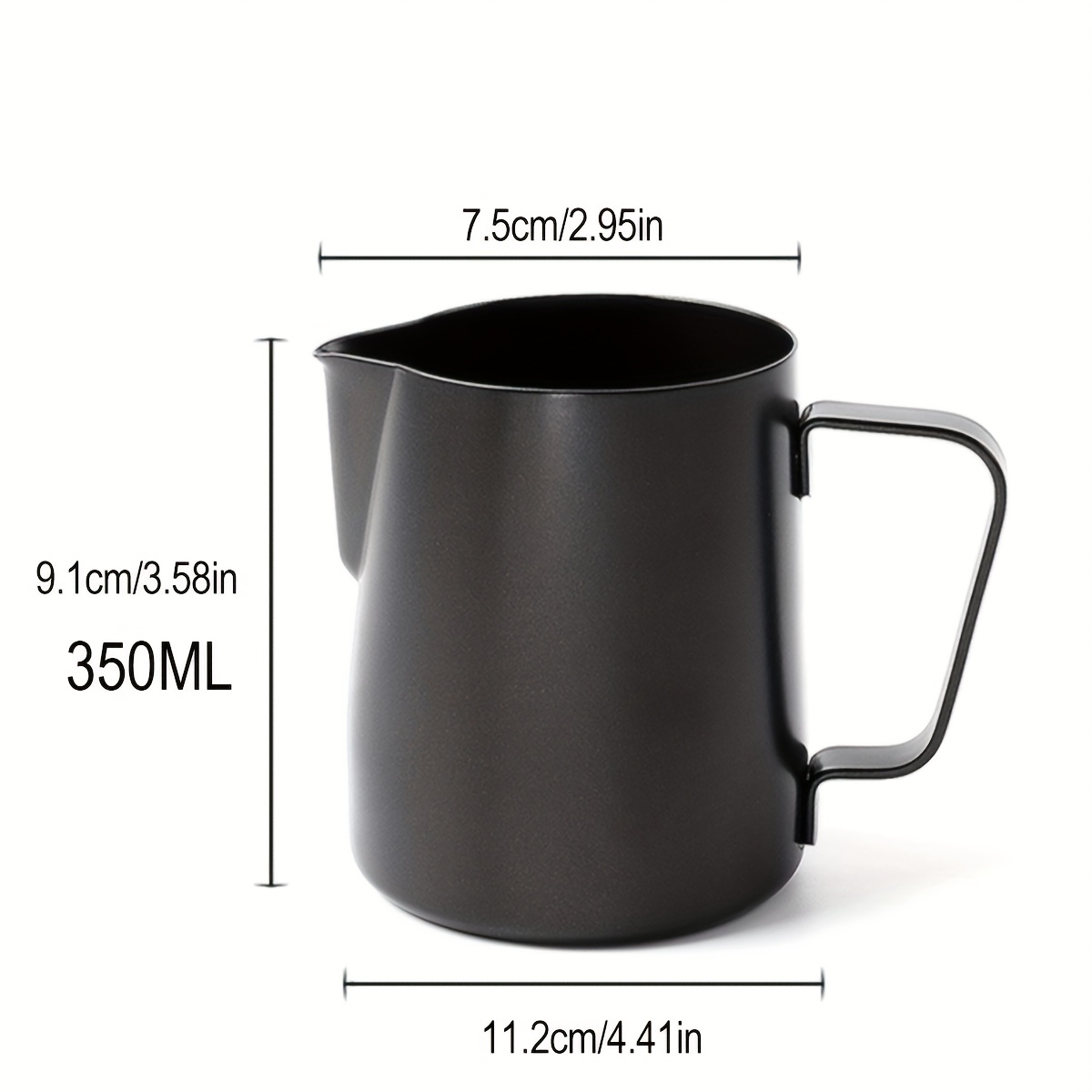 E-shop Schwarzer 350ml/600ml Edelstahl Hochwertiger Robuster Latte Becher Teekanne und Kaffeekanne Kaffeemaschine Café Werkzeug Valentinstag Ostern