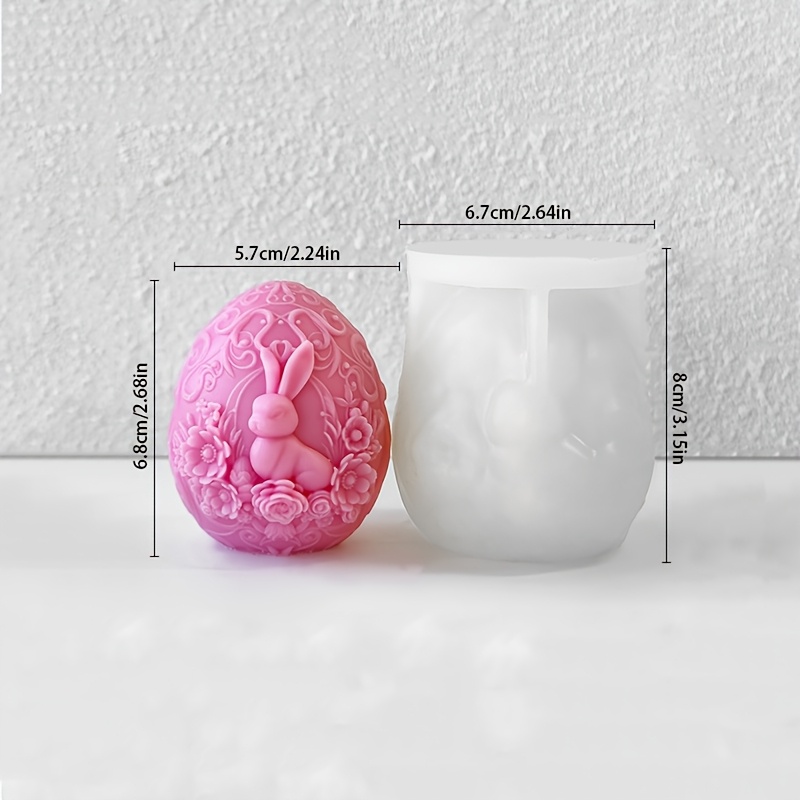 TEMU Stampo in Silicone di per di Candele, Stampi in Gesso Ovali 3D, Riutilizzabili e Sgancio, per Candele Aromaterapiche Fai-da-te