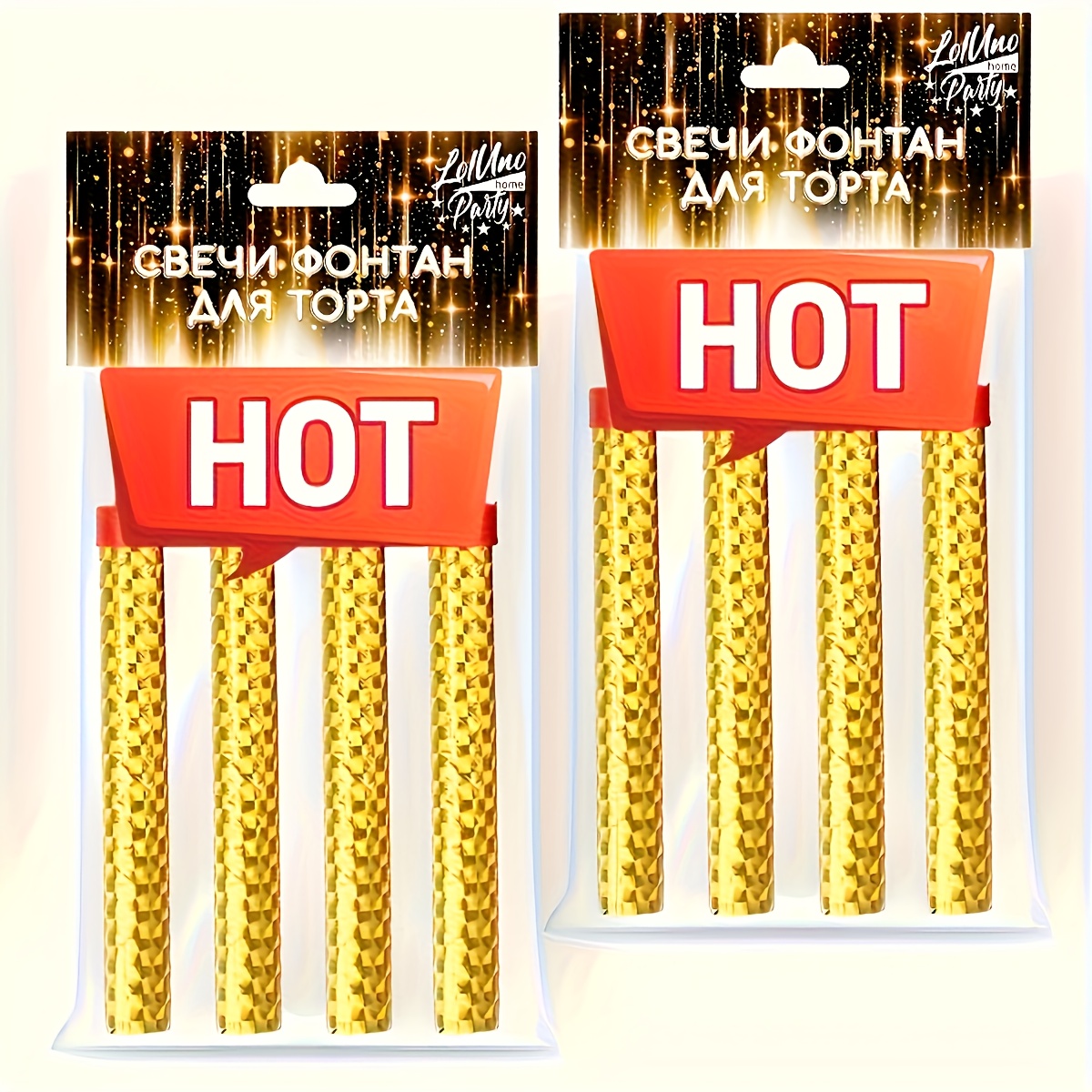 TEMU 12pcs Long Thin Birthday Candles With Holders - Golden Glittery Cake Candles For Weddings, Parties & Celebrations, Cupcakes & Desserts, Indoor