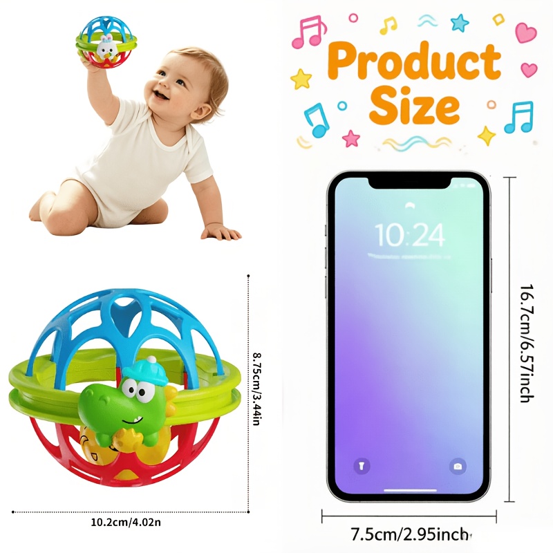 Baby-Grade Vibrating Hand Bell Toy for Sensory Development