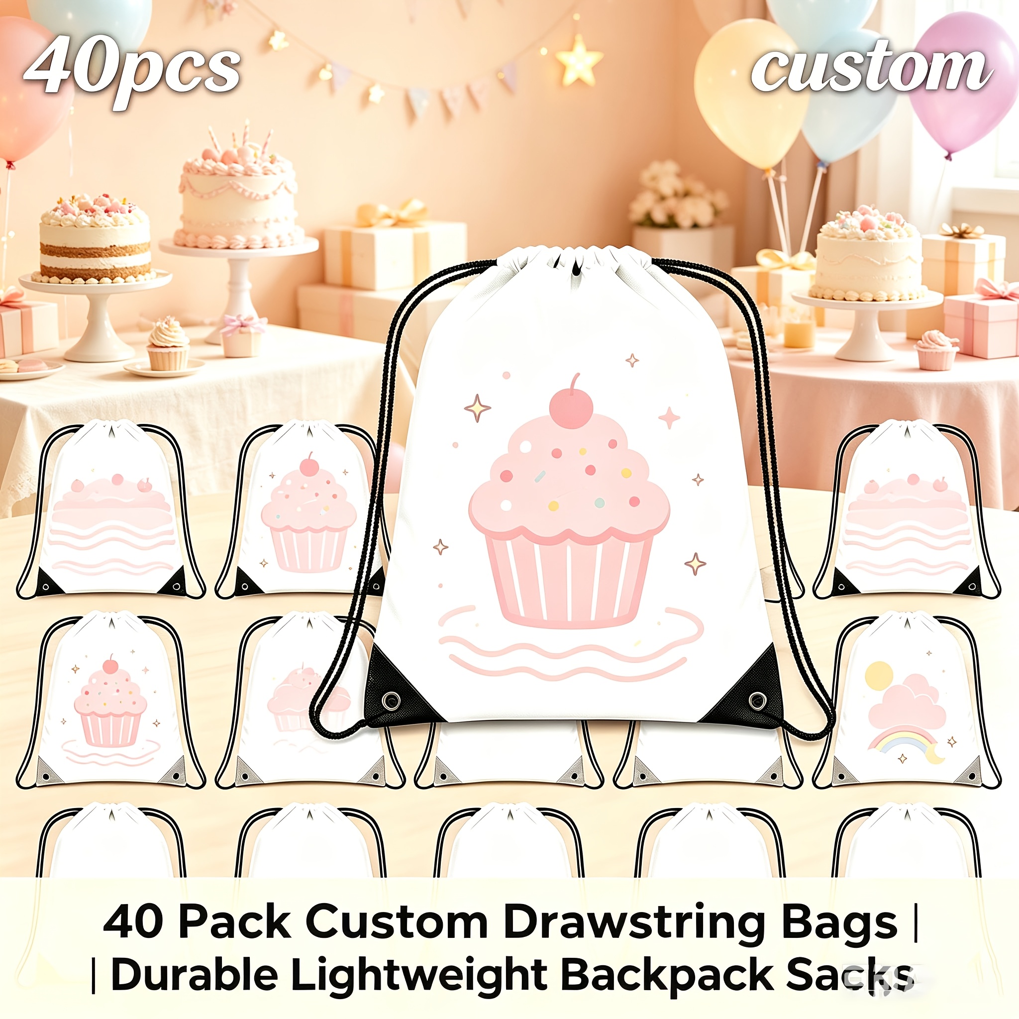40pcs Customizable Climbing Rope Bag, Durable Polyester Material