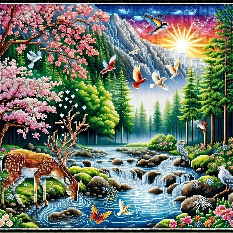 

5d Magic Forest Diamond Art Painting Kits For Beginners – Simple Full Round Bead Art, Easy Diy Craft, Perfect Wall Decor