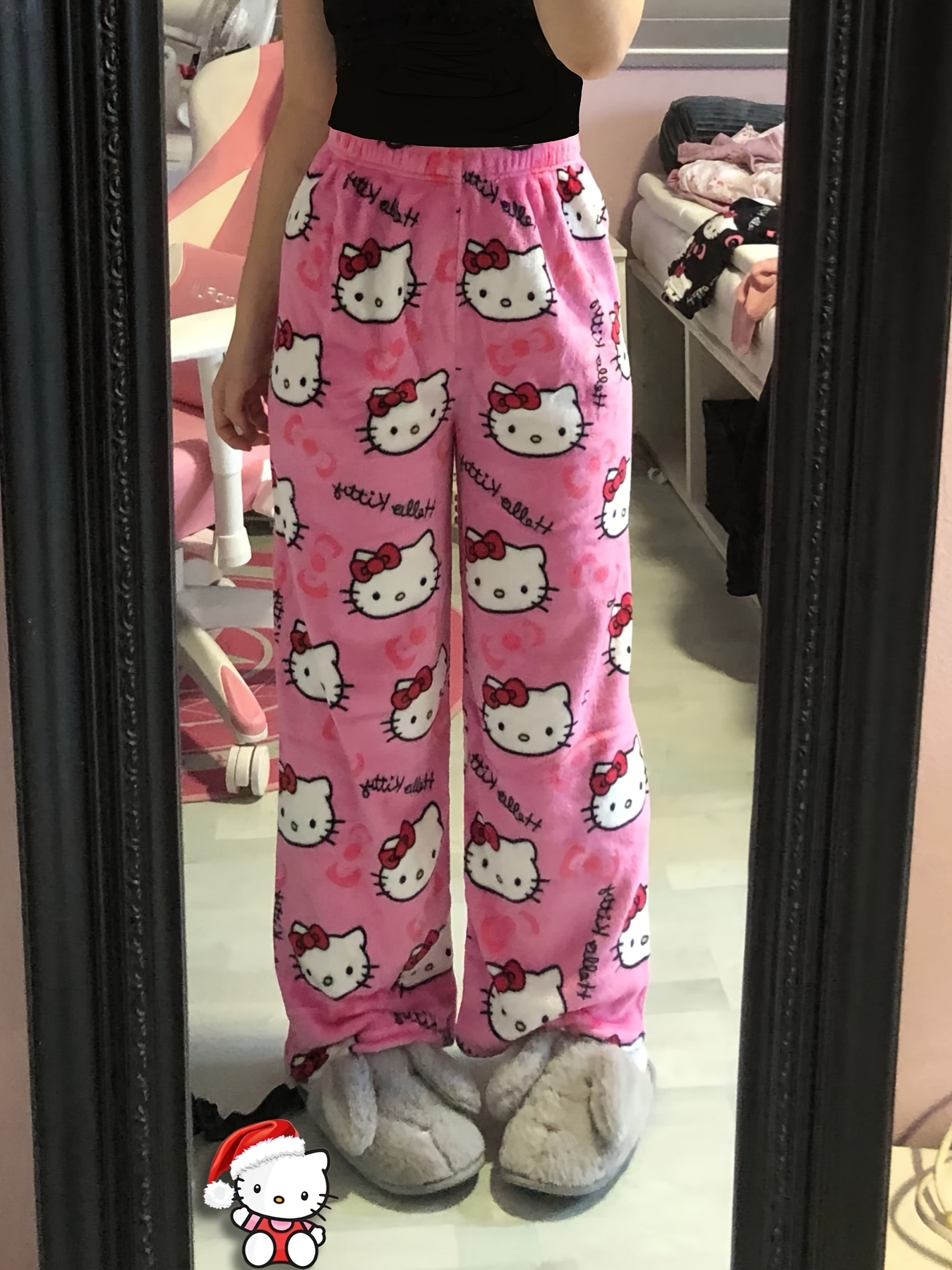 Générique Pyjama Pantalon Femmes Filles Flanelle Polaire Chaud Dessin Animé En Laine Kawaii à La Mode Pyjamas Pantalons Femme Imprimé Maison DéContracté Pantalon Noel Halloween Automne Hiver