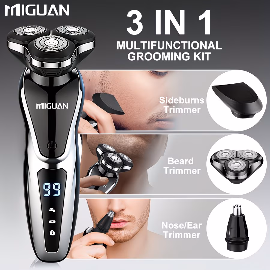 multi function 3 in 1 electric grooming kit shaver nose trimmer razor with convenient to travel and suitable as a gift for male friends details 5