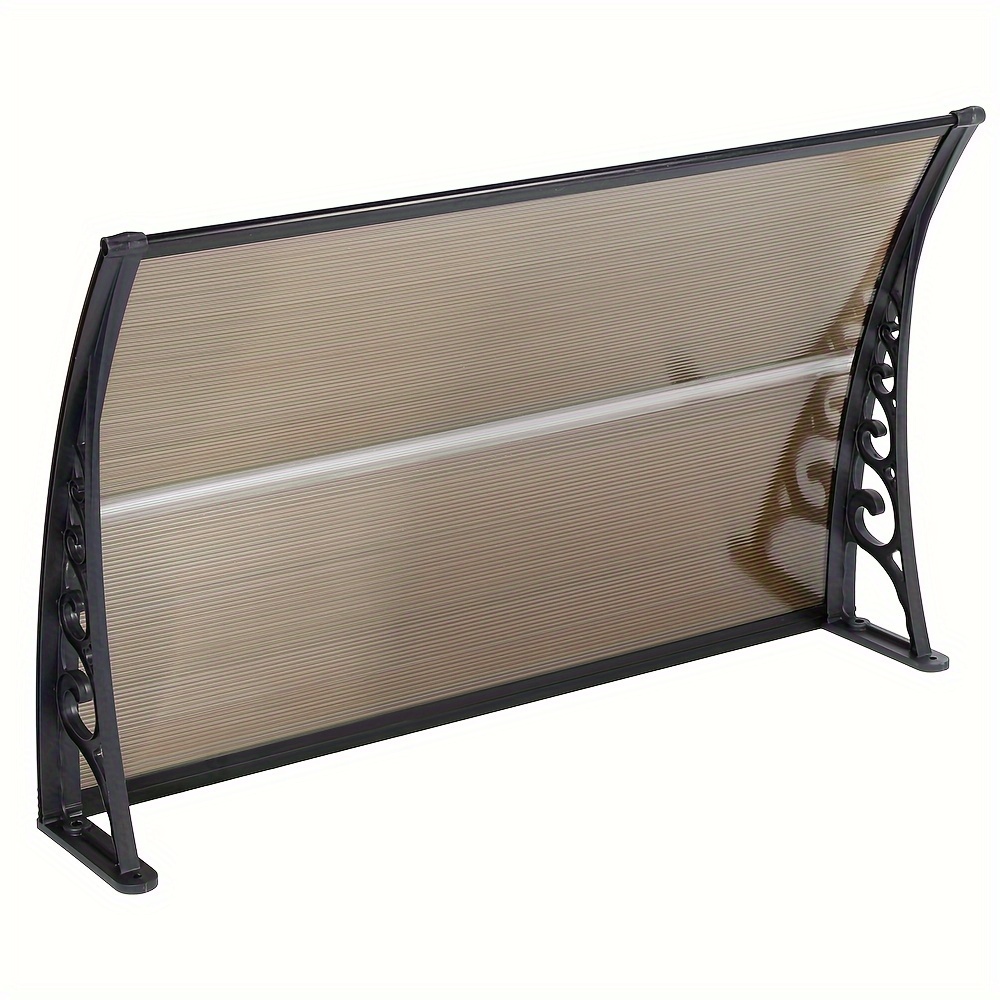 E-shop 100x60cm Markise mit Polycarbonat-Dachplatten, 0.6mx1m | Einfach zu montieren, temporäre/abnehmbare Gartenabdeckung