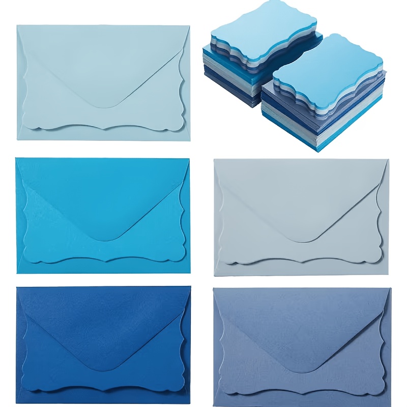 TEMU 20pcs Mini Envelope And Note Card Set, 10 Small Envelopes With 10 Scalloped Blank Cards, Assorted Pastel Shades For Gift Notes, Thank You Cards,