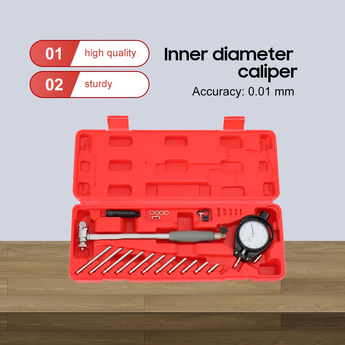Image of Inner Cylinder Measuring Clock 0.01mm Accuracy Fine Gauge Measuring Ranges 50-160mm