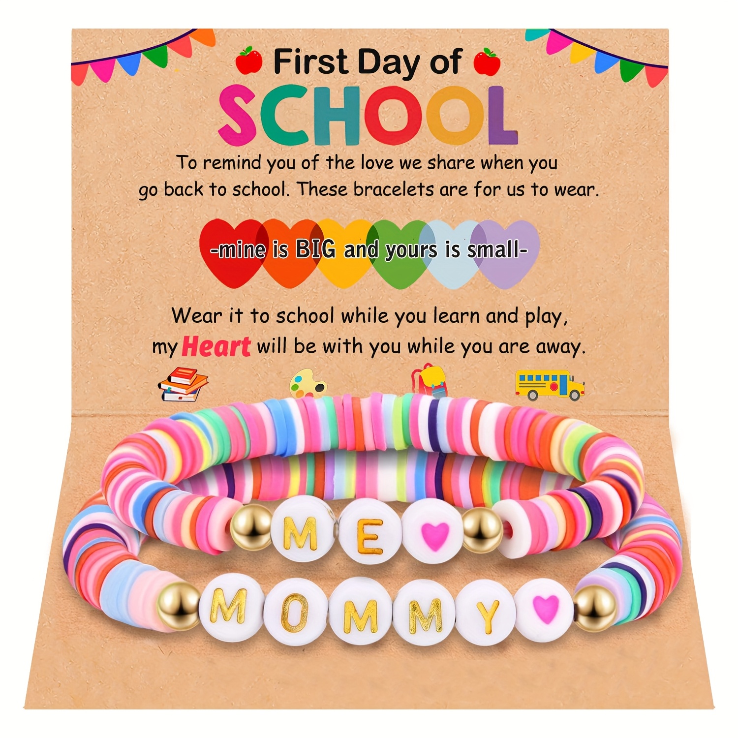 mother daughter first day school bracelets mother daughter Temu