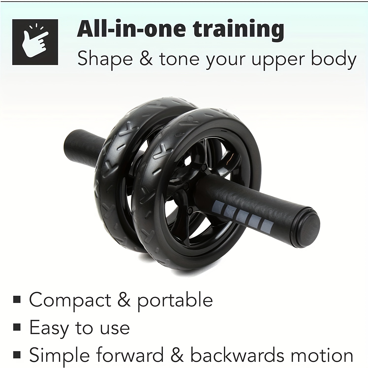 1pc Ab Roller Wheel - Dual Wheel Core Strength Trainer, Abs Exercise Equipment for Home Gym Fitness, Abdominal Muscle Toner with Knee Pad & Non-Slip Handles, Portable Bodybuilding Workout Gear, Perfect Birthday Christmas Holiday Gift for Men Women