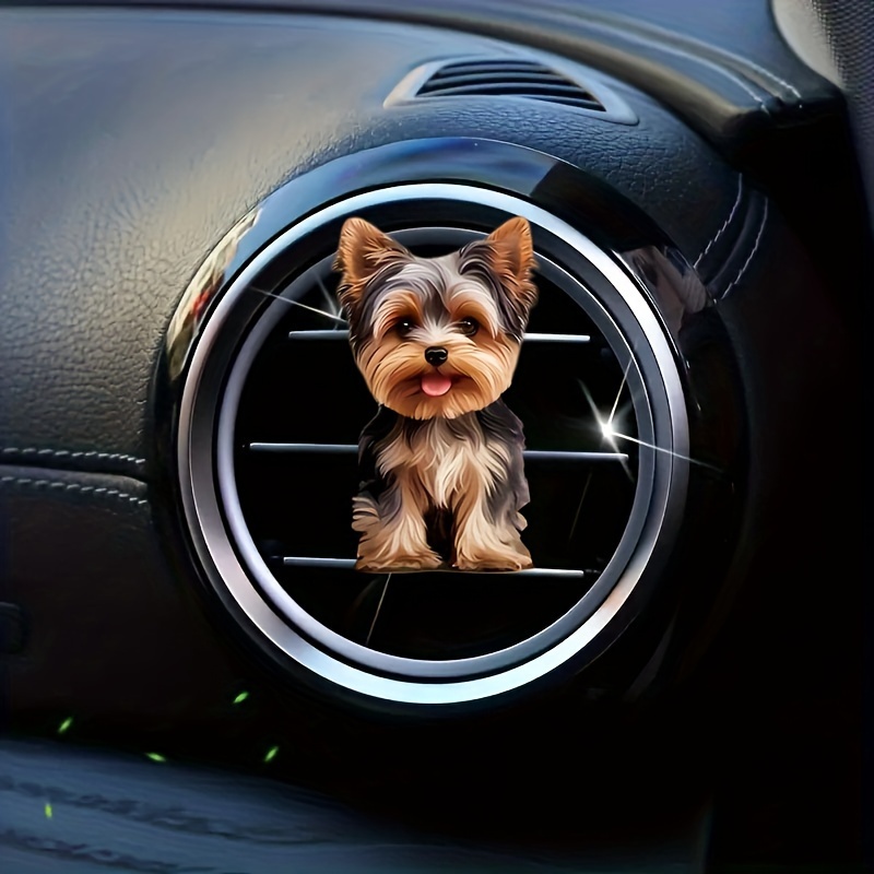 

Yorkie Car Vent Clip - Luxury Cartoon Decor, Fashionable Auto Interior Accessory With Acrylic Aromatherapy Diffuser & Free Scent Pads For