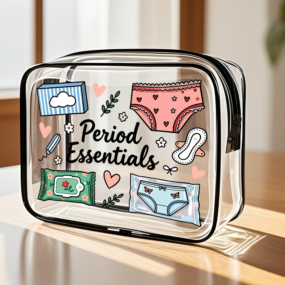TEMU 1pc Women's Large Capacity Zippered Makeup And Travel Organizer Bag - High-quality Cosmetic Storage, Toiletry Bag, Lightweight Pvc Pouch,