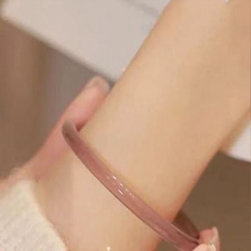 TEMU 1pc Misty Pink Rose Flower Beaded Bracelet, Light Luxury Exquisite Plain Hoop Bangle