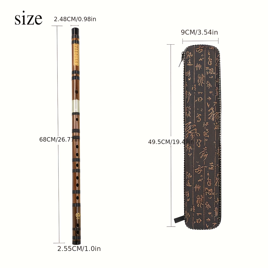 1 set of bamboo flute traditional   instrument with   years of shade drying ancient   5 tones horizontal flute