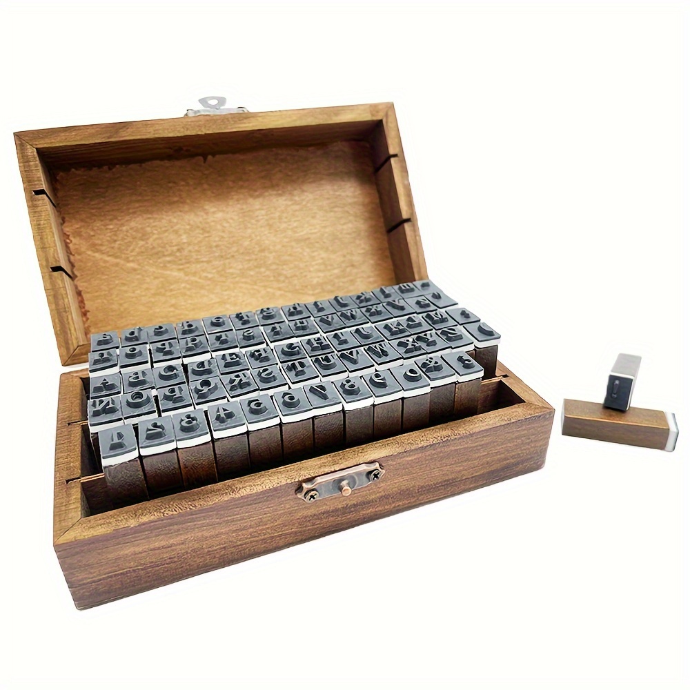 

1set Rubber Stamps With Letters, Mini Stamps Suitable For Pottery Retro Wooden Numbers And Letter Symbols, Suitable For Clay Crafts, Card Making