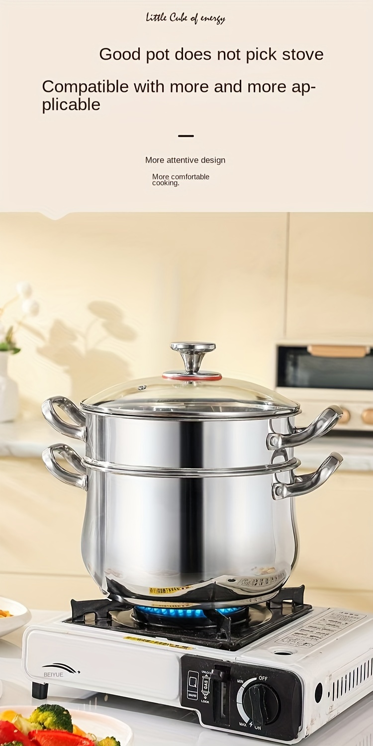 high quality 5pcs double layer cookware set multi functional steamer restaurant   universal   all your cooking needs details 9