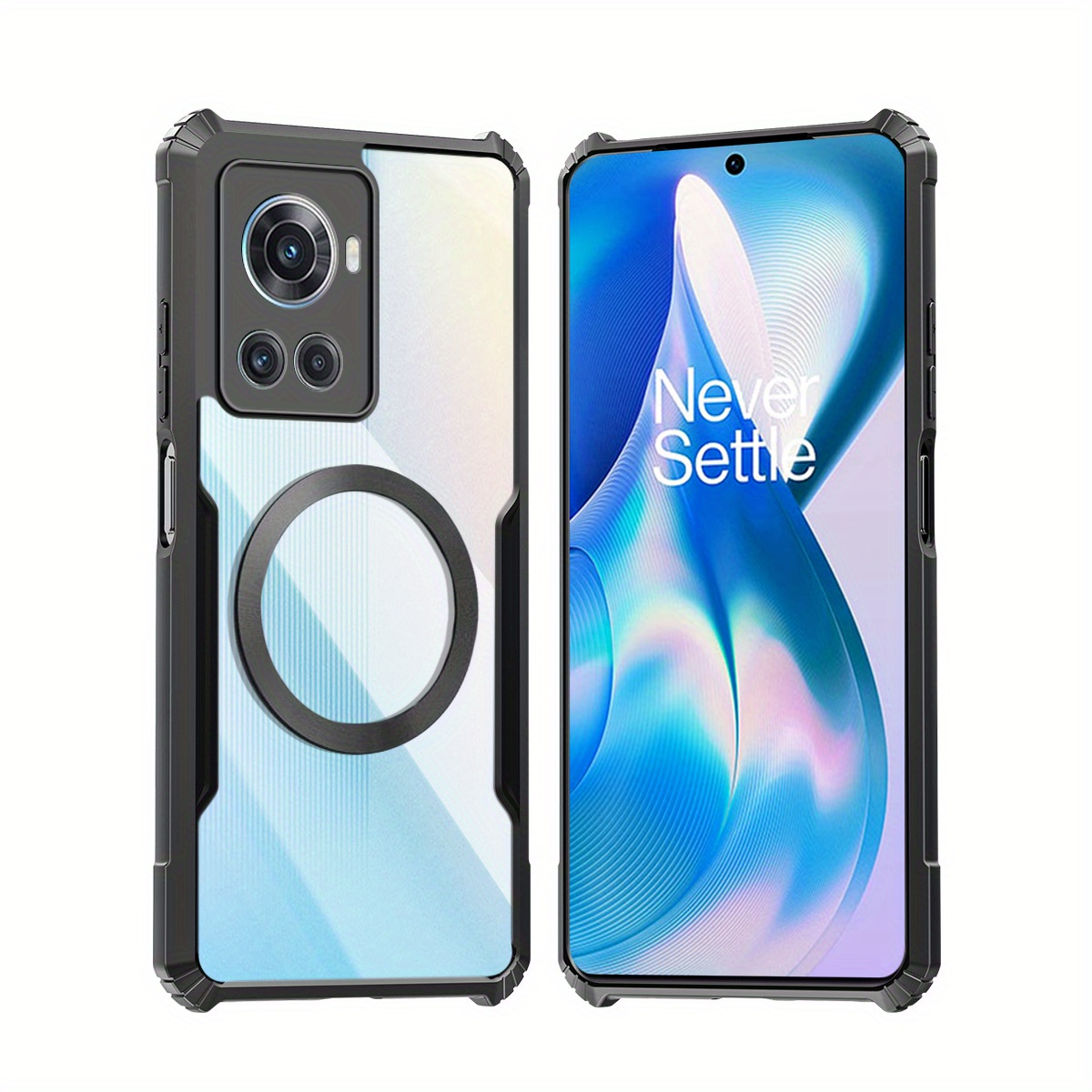 TEMU Phone Case - Case Designed For Oneplus 10r 5g Featuring Magnetic , Shockproof Material, Soft Cover, And Transparent Acrylic Back For Camera