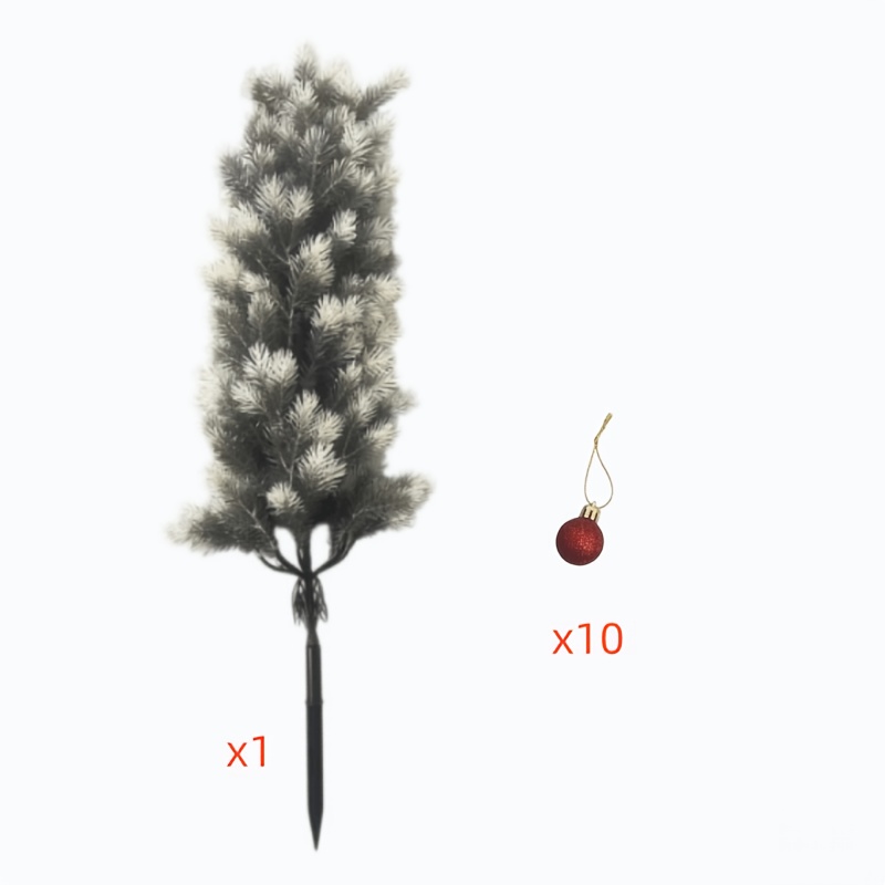TEMU Nouveau sapin de Noël artificiel d'extérieur de luxe premium, arbre de pin avec nœud rose à paillettes rouges et boules de Noël rouges