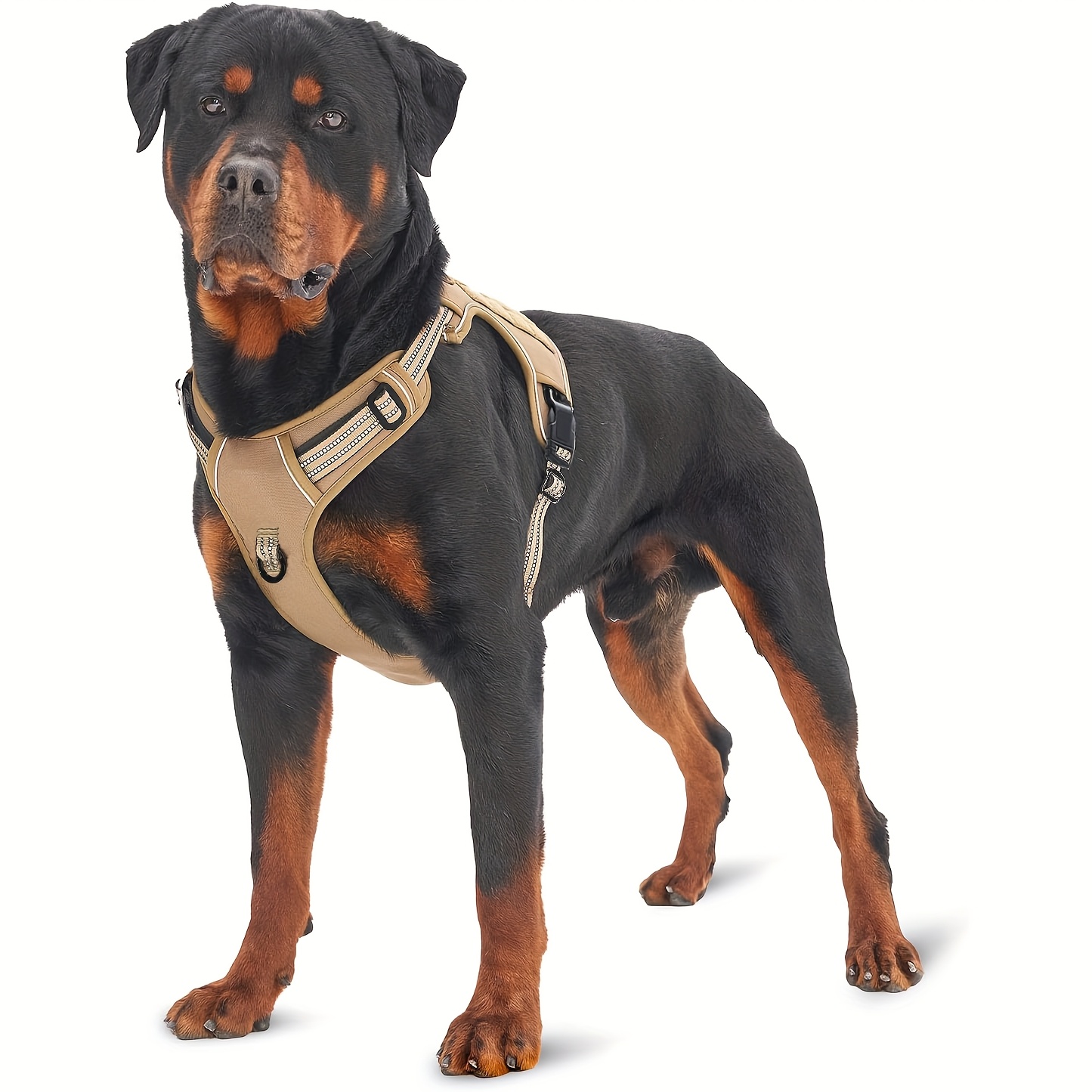 

Reflective No-pull Dog Harness, Large Size, Military-style Polyester Vest With Control Handle, Hand Wash Only, Ideal For Training & Service Dogs, Without Battery