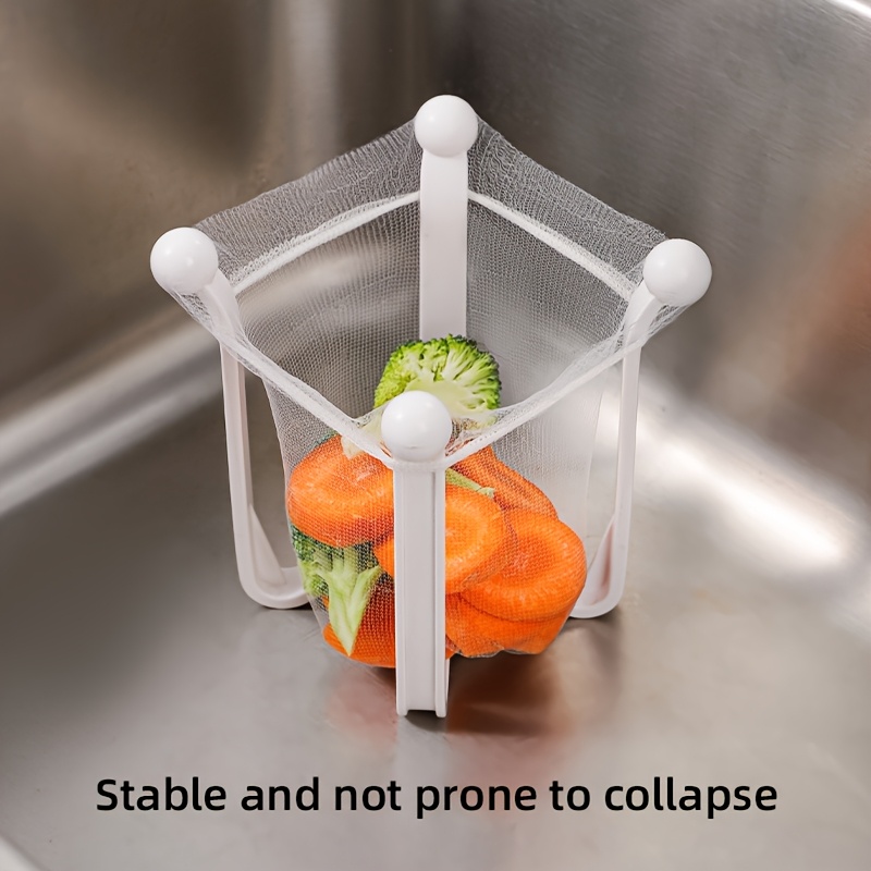 

1pc Kitchen Sink Strainer & Drain Rack - Plastic, Open Storage Design For Easy