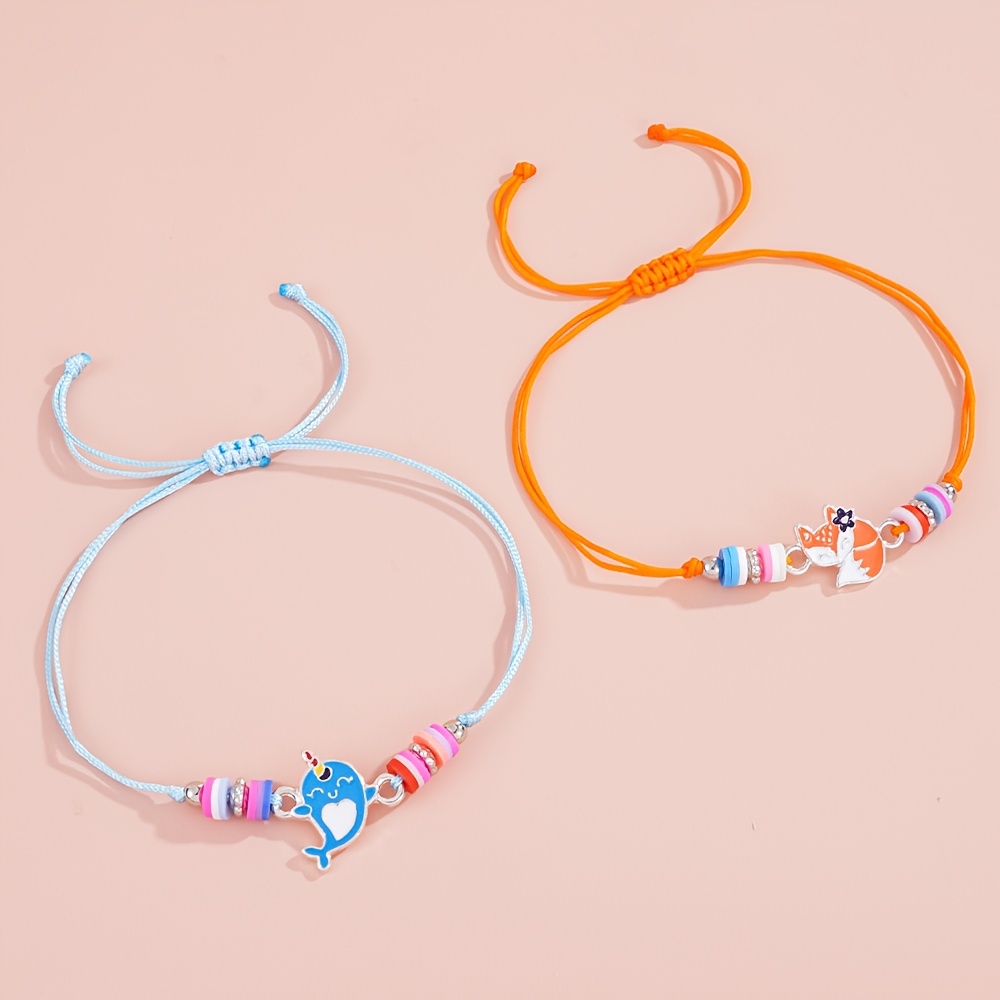 6pcs Adjustable Drawstring Bracelet Set for Girls