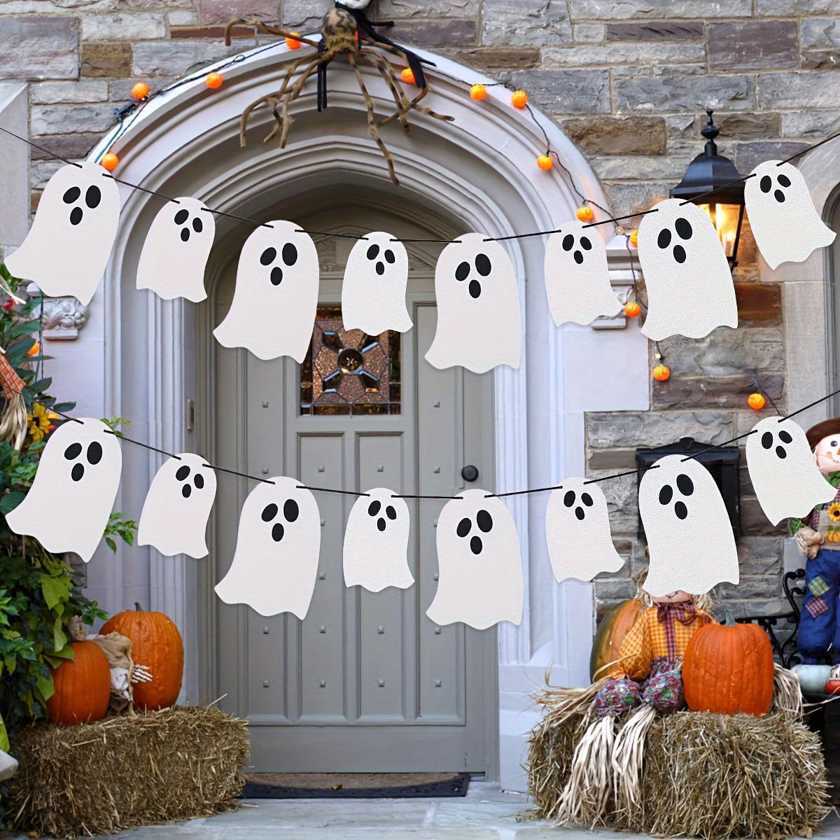 Halloween Ghost Garland Paper Banners Room - Temu