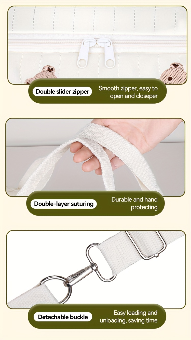 Bolso de Hombro para Mujer | Bolso de Pañales Espacioso y Lindo, Bandolera para Sujetar al Bebé, Bolso de Pañales Extragrande, Amplio y Duradero | Bolsillos Laterales Delanteros de Fácil Acceso, Almacena Pañales, Toallitas Húmedas, Botellas | Ideal para Viajes, Salidas Diarias, Regalo Perfecto, Bolso para Padres Recién Nacidos, Bolso Interior para Almacenar |