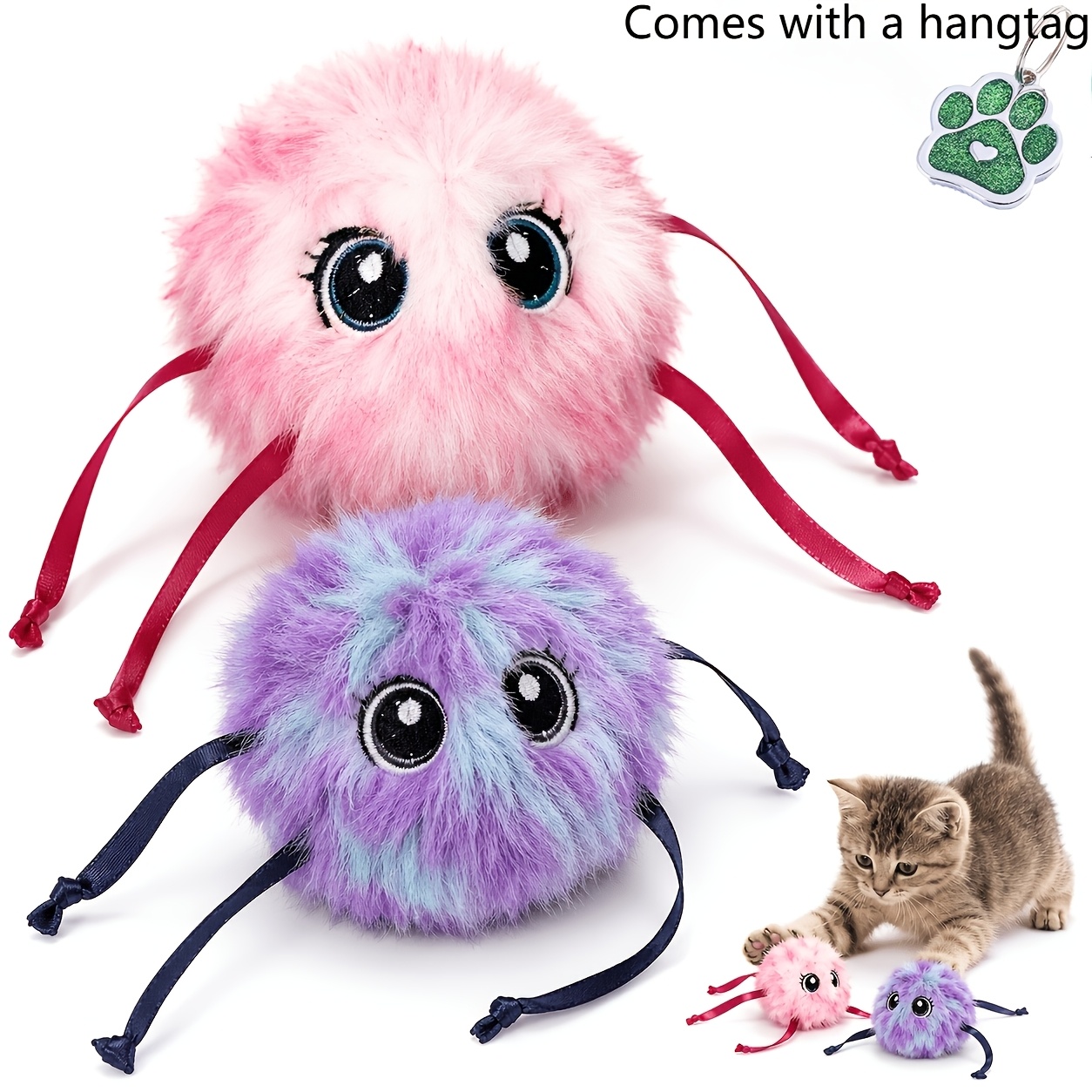 2pcs Interactive Smart Mouse Cat Toy With Motion Sensor, Realistic Sound & Usb Rechargeable
